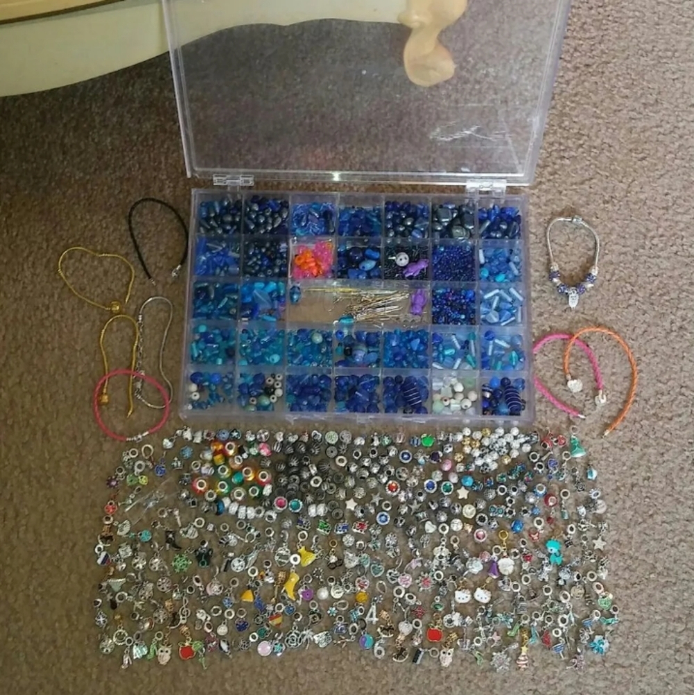 Massive Mixed Charm Bead Bracelet & Jewelry Making Kit Bundle
